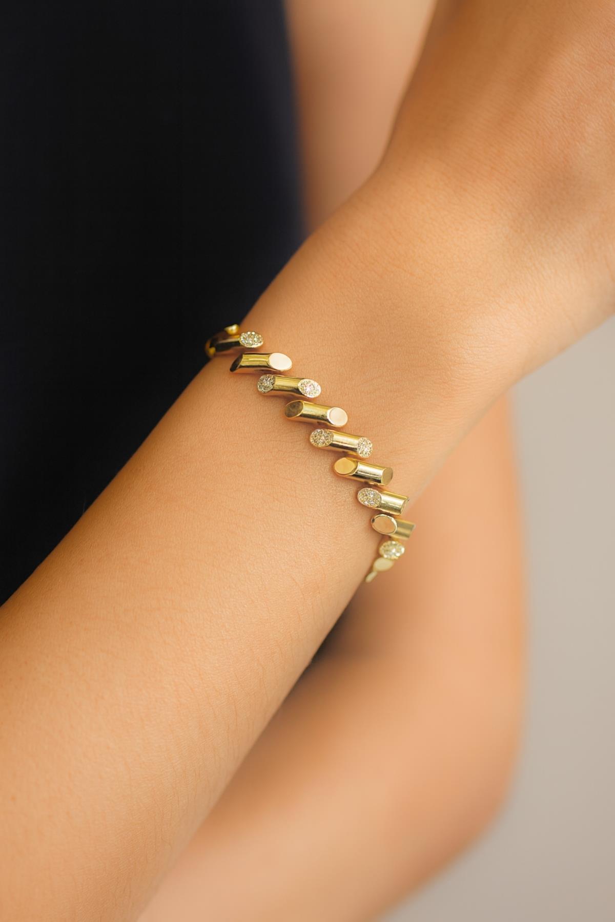 Altın Sıralı Bileklik 14 Ayar