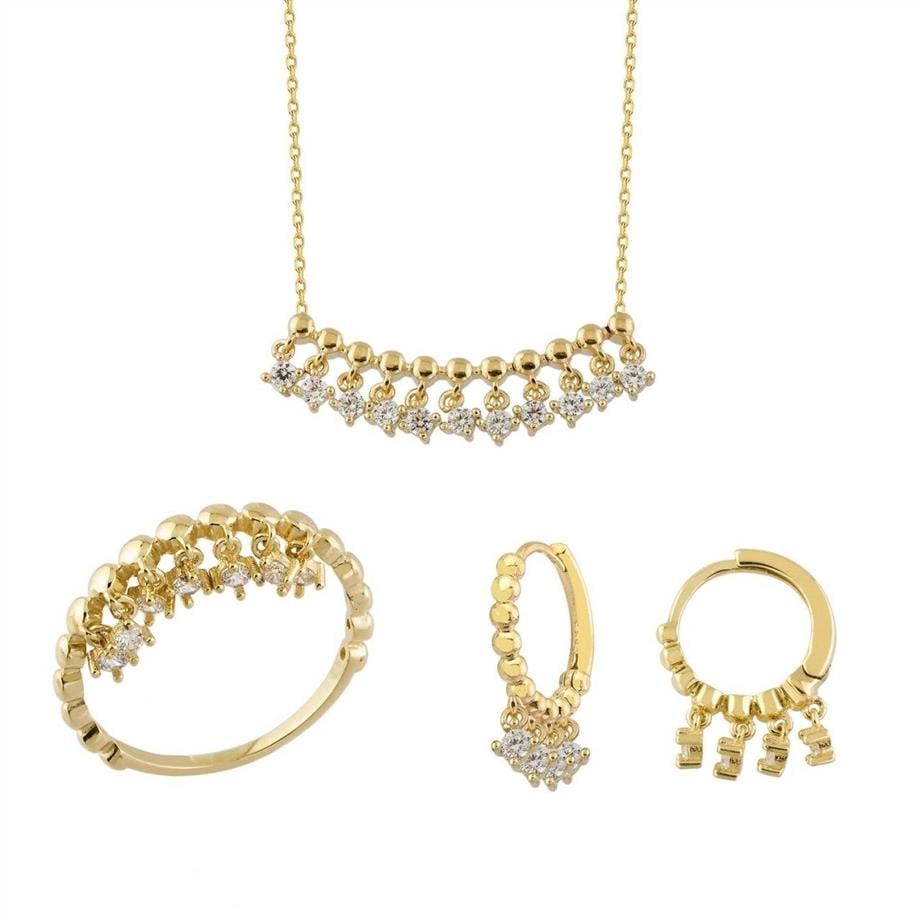 Gold Stone Triple Set
