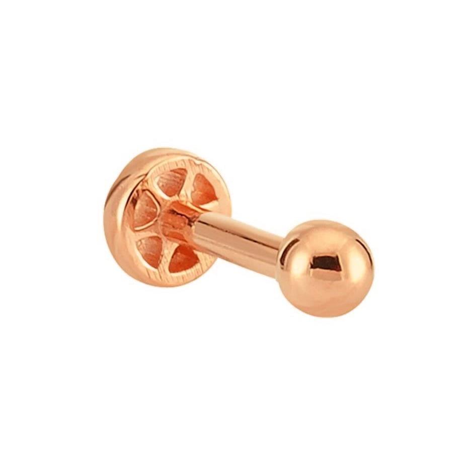 Altın Tragus Top Piercing 14 Ayar Rose