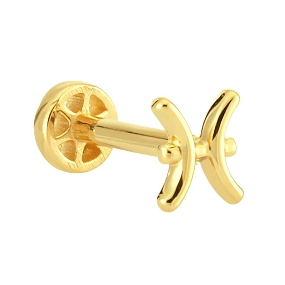 Pisces Tragus Piercing Yellow 14 K Solid Gold