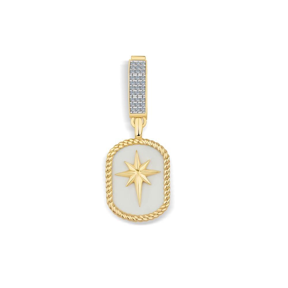 Weißgold Mit Emaille Kuzey Yıldızı Charm Gold Halskette Spitze 585 Gold