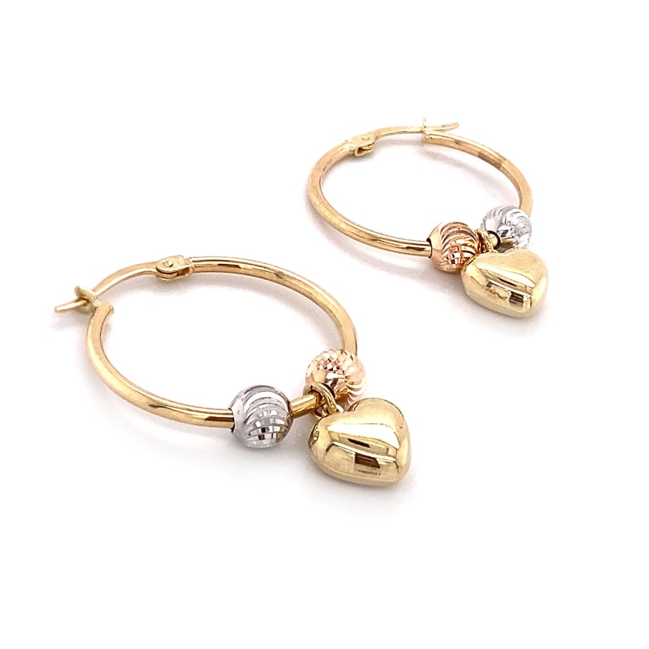 Dished Heart Double Ball Pandora Earring