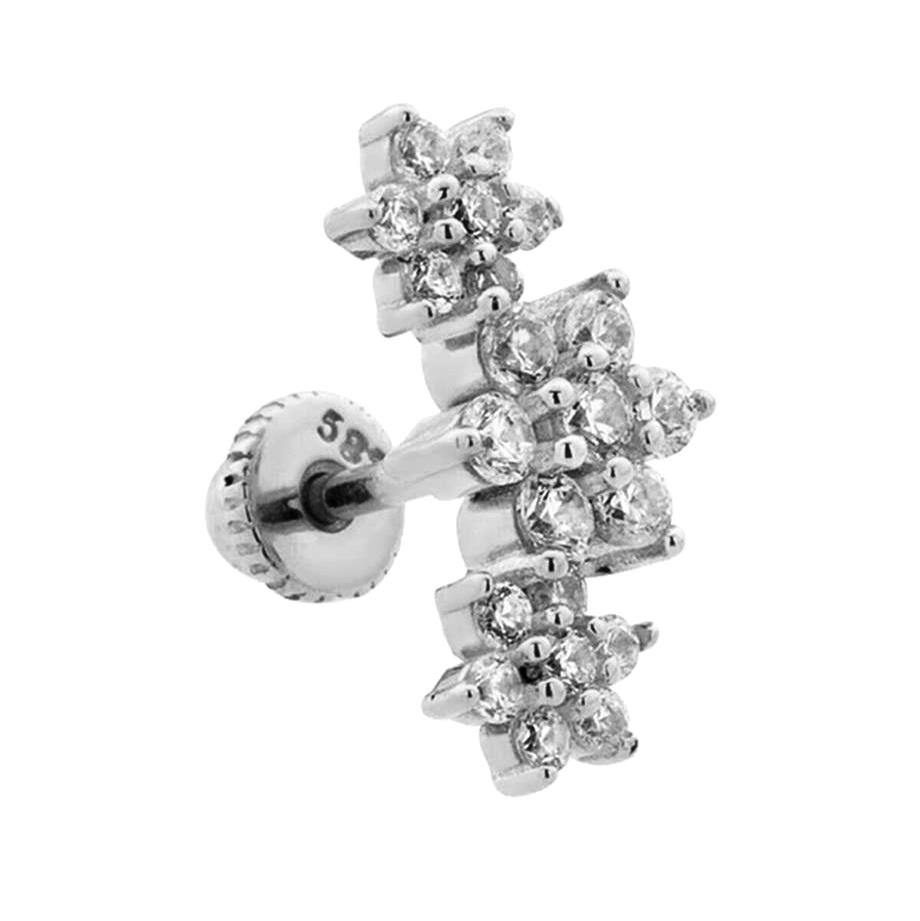 Flower Cartilage Piercing White