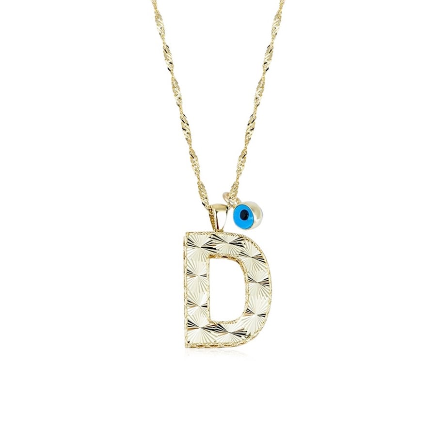 Personalized Dainty A Initial Pendant Necklace in 14 K Gold