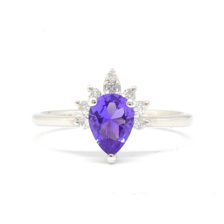 Drop Tourmaline Diamond Ring