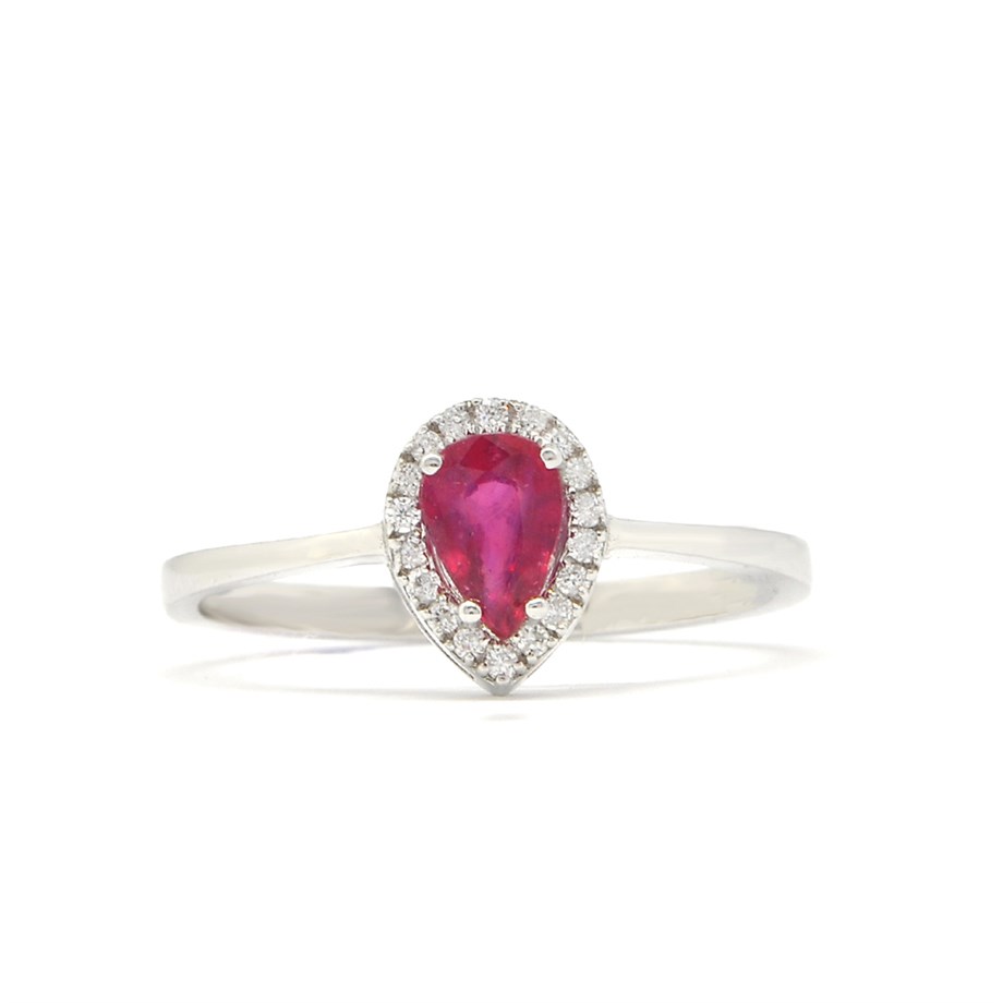 Drop Ruby Diamond Ring