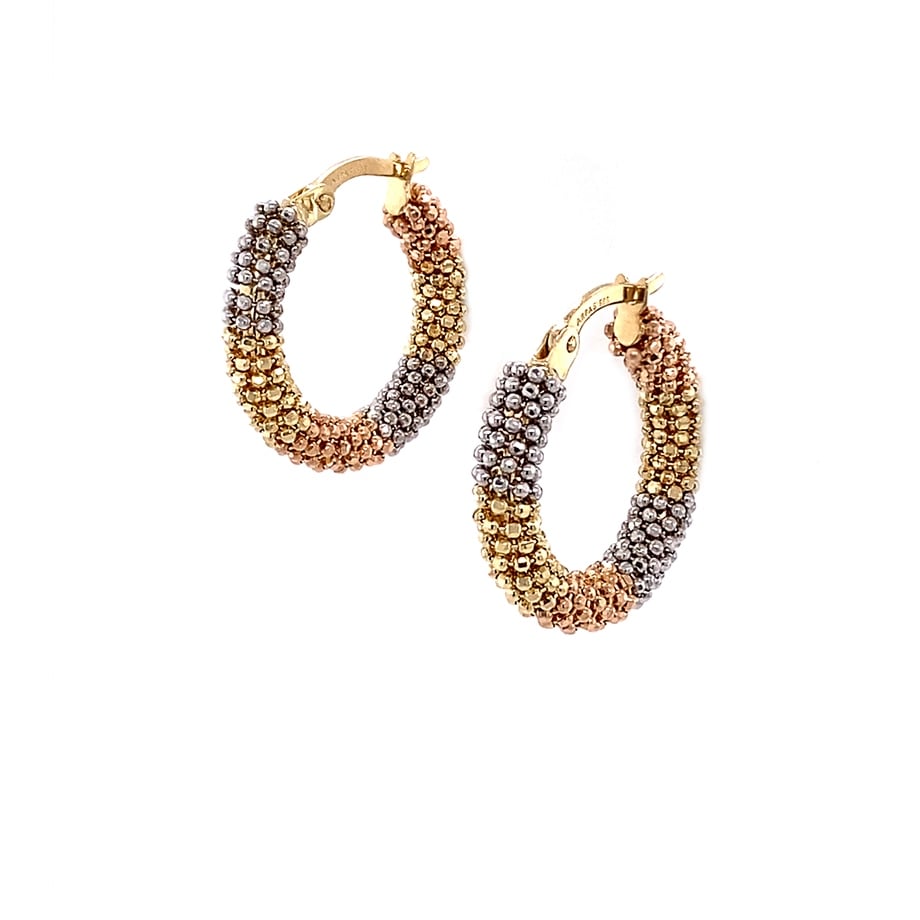 Dorica Three Color Earring 14 K