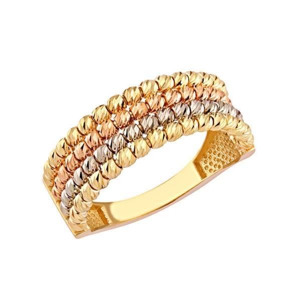Mit Dorika-perlen Drei Farbe Gold Ring 585 Gold