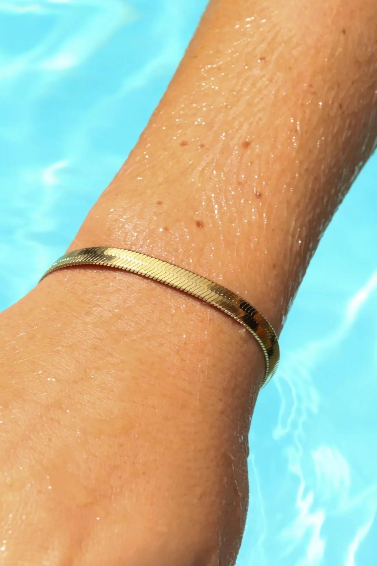 Ezme Zincir Altın Bileklik