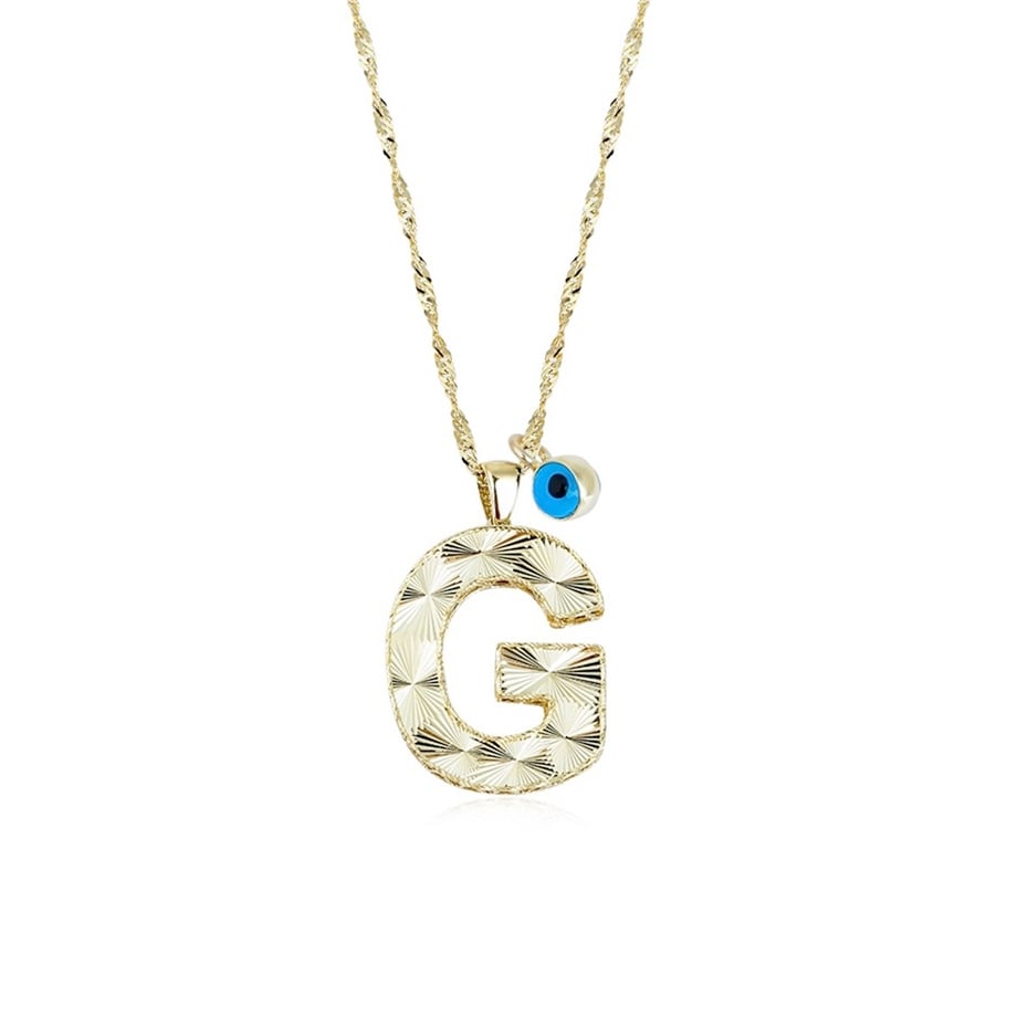 Personalized Dainty A Initial Pendant Necklace in 14 K Gold