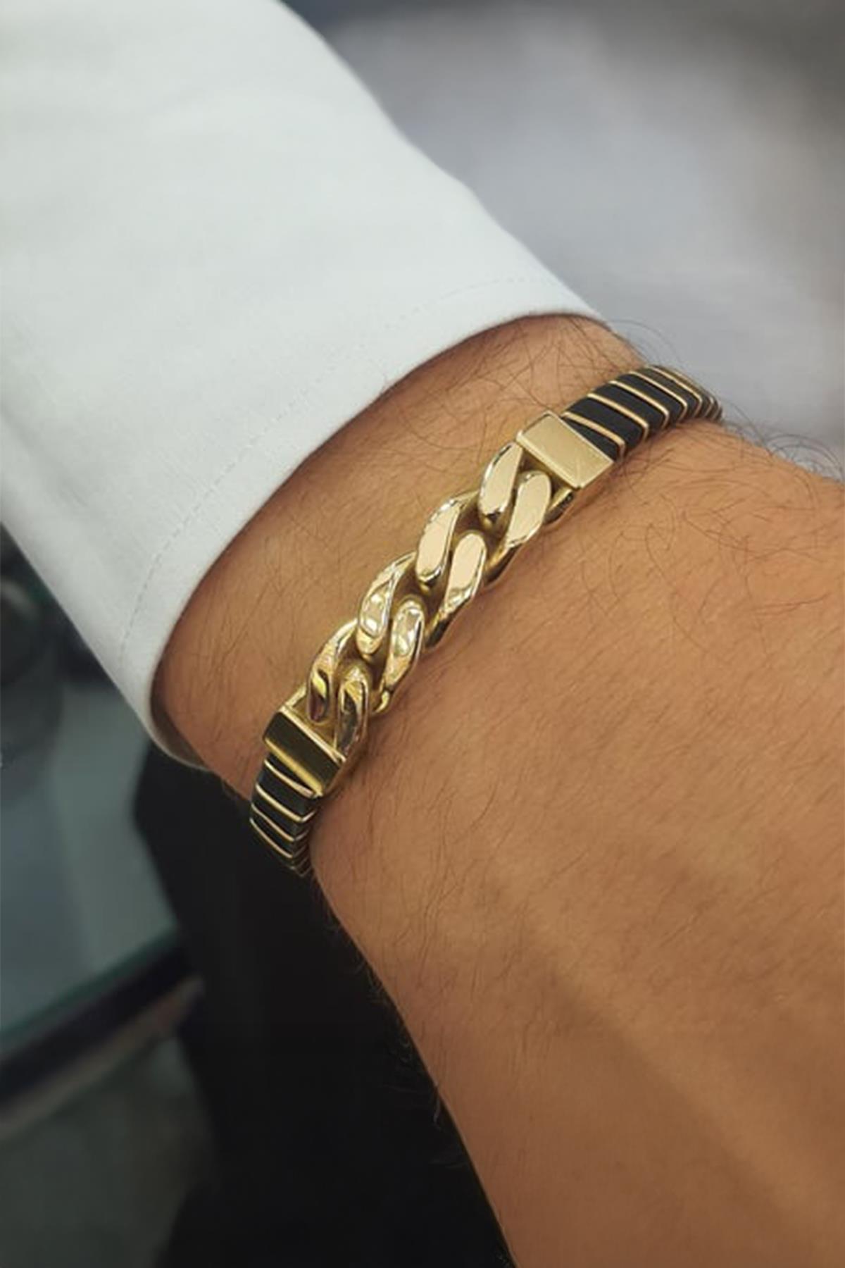Gourmet Men's Bracelet 14K Solid Gold