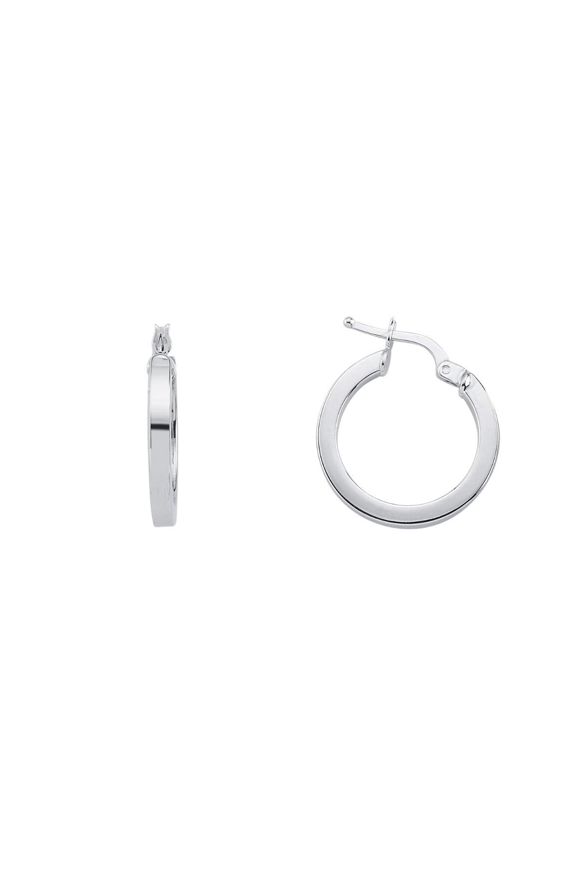 Halka Beyaz Altın Küpe