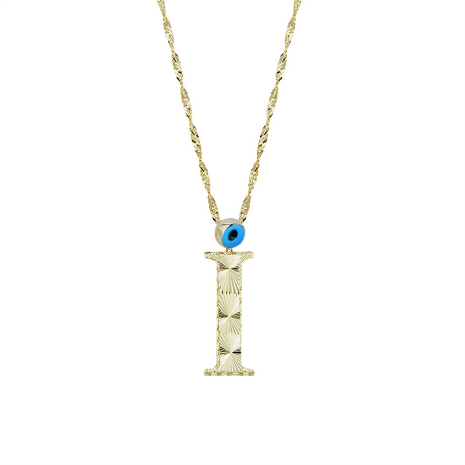 Personalized Dainty A Initial Pendant Necklace in 14 K Gold