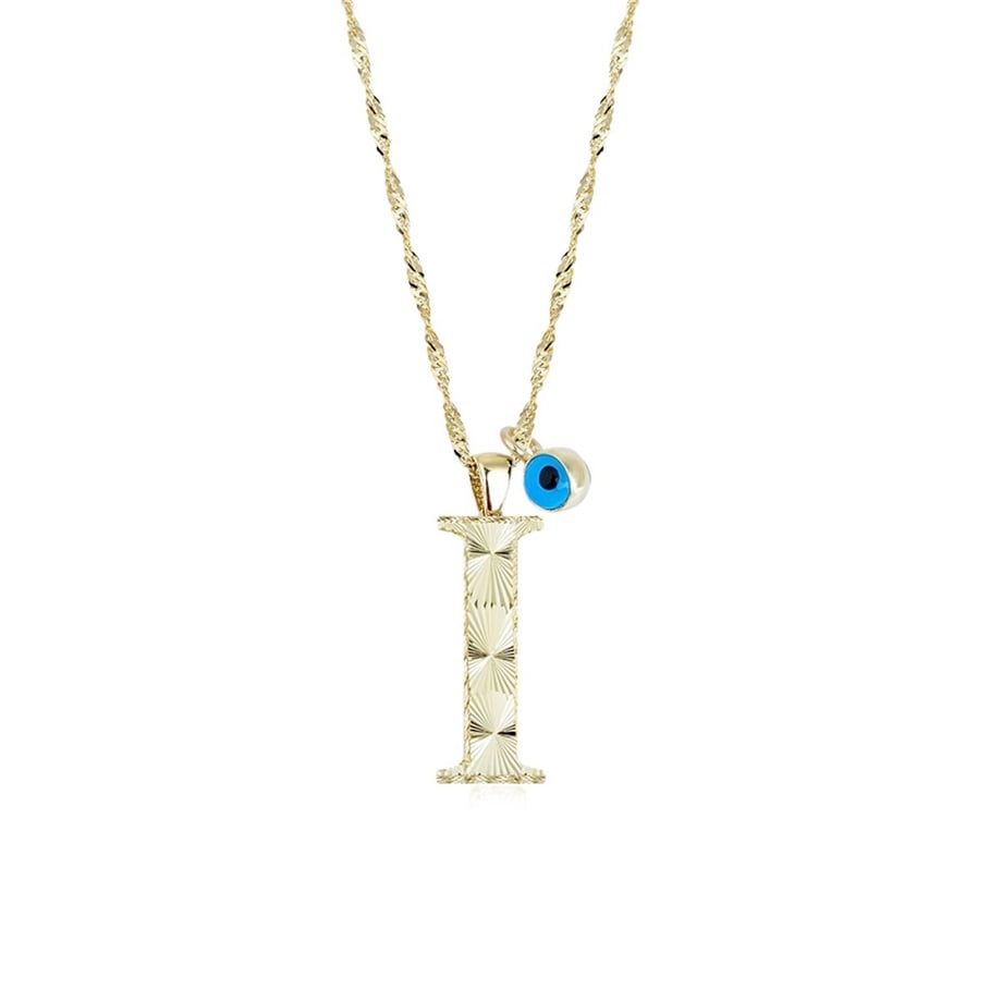 Personalized Dainty A Initial Pendant Necklace in 14 K Gold