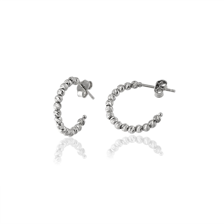 Italian Dorica White Earrings White 14 K Solid Gold