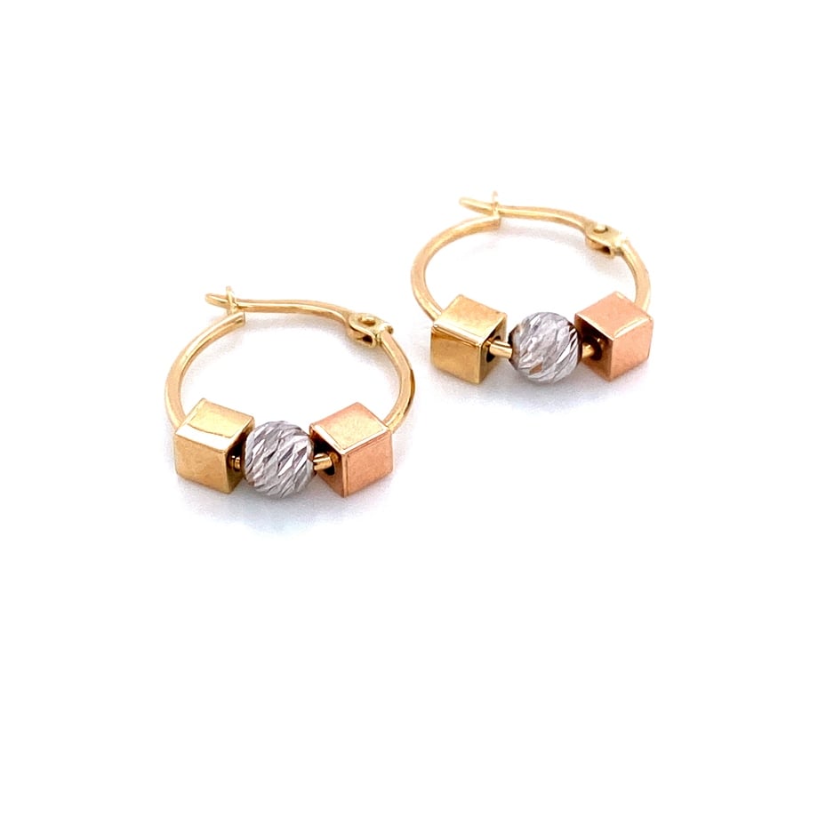 Cube and Dorica Three Colors Earring