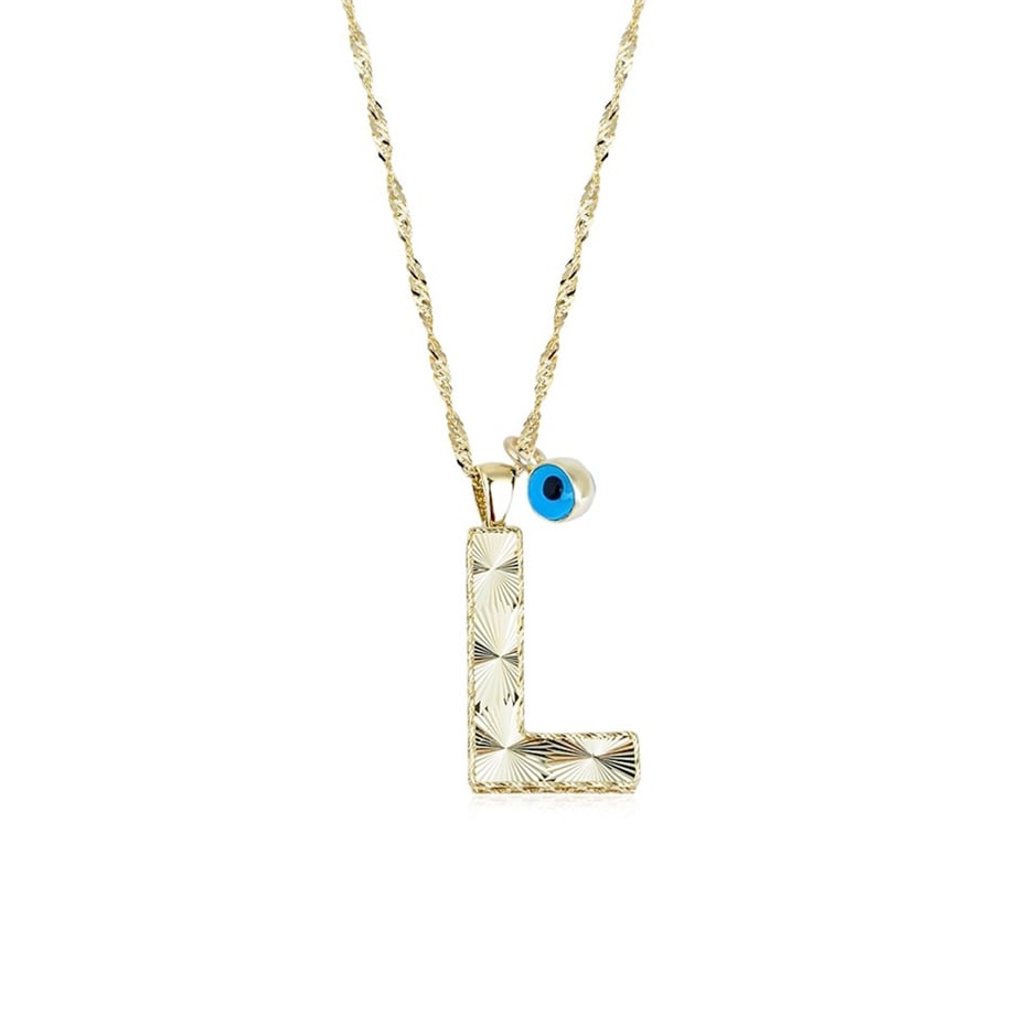 Personalized Dainty A Initial Pendant Necklace in 14 K Gold