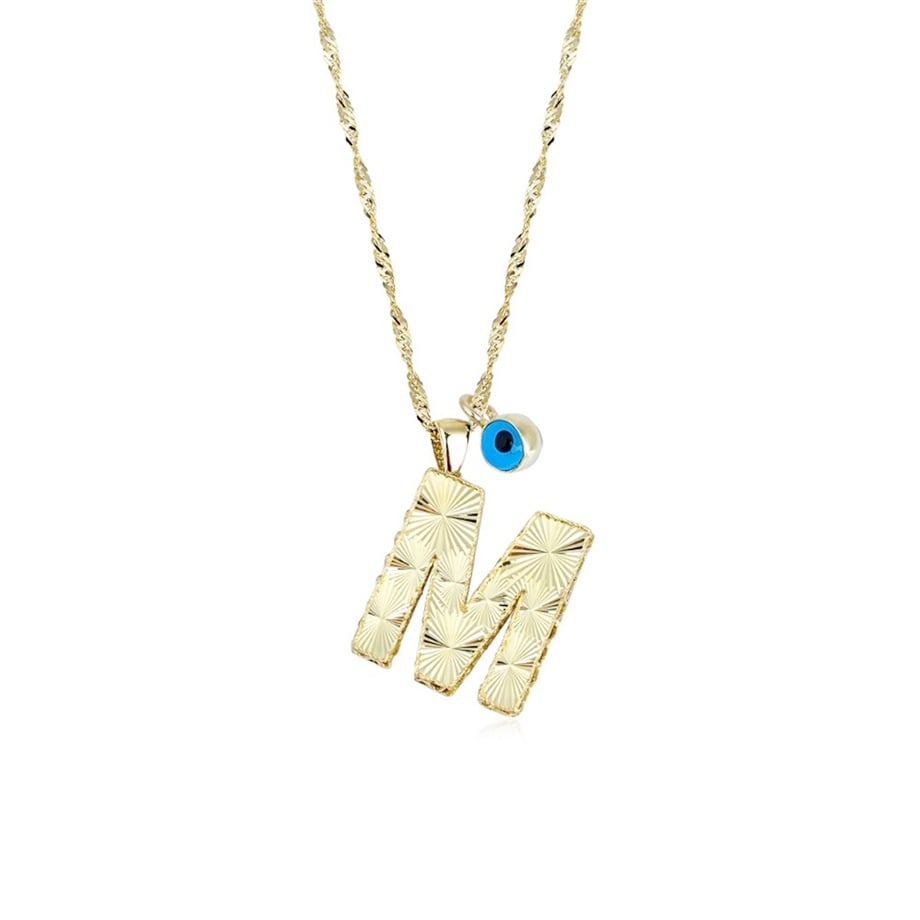 Personalized Dainty A Initial Pendant Necklace in 14 K Gold