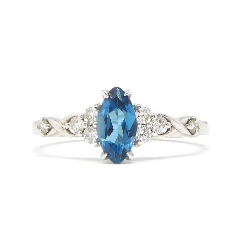 Markiz London Blue Pırlantalı Yüzük
