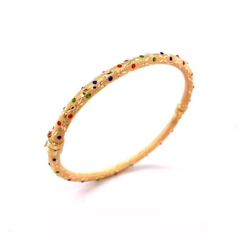 Mineli Hint İşi Altın Kelepçe 14 Ayar