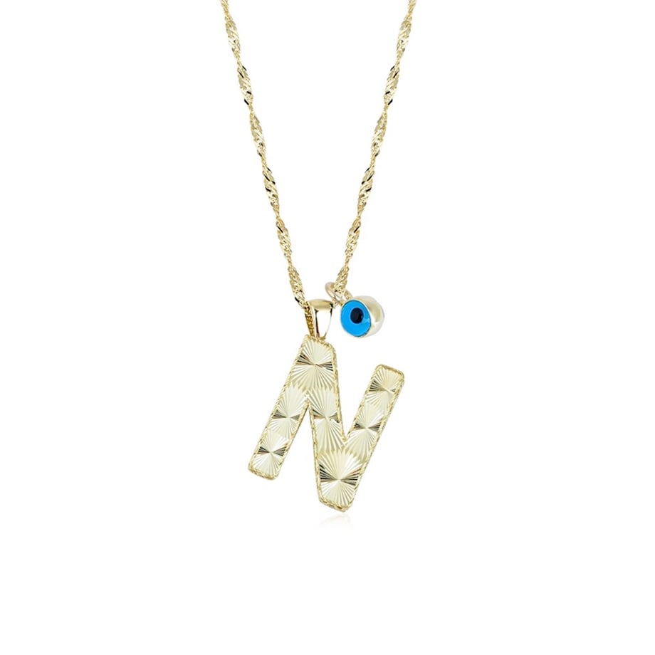 Personalized Dainty A Initial Pendant Necklace in 14 K Gold