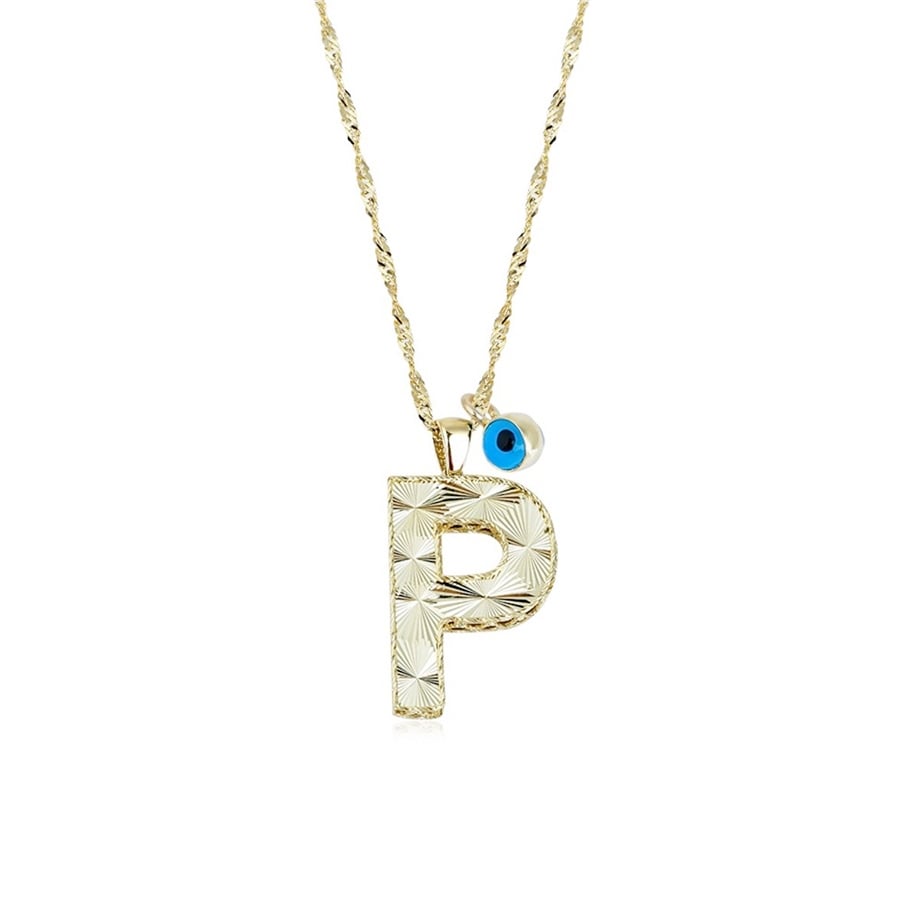 Personalized Dainty A Initial Pendant Necklace in 14 K Gold