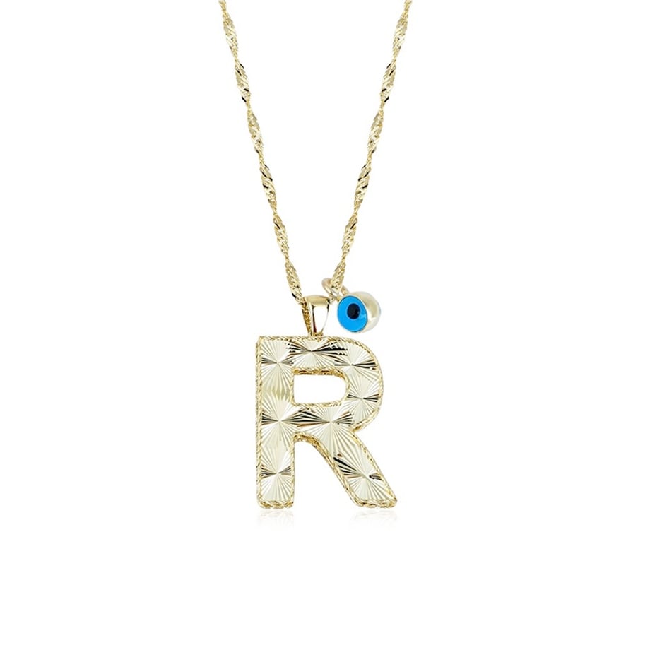 Personalized Dainty A Initial Pendant Necklace in 14 K Gold