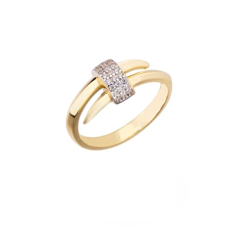 Mit Stein Çivili 14 Karat (585) Gold Ring