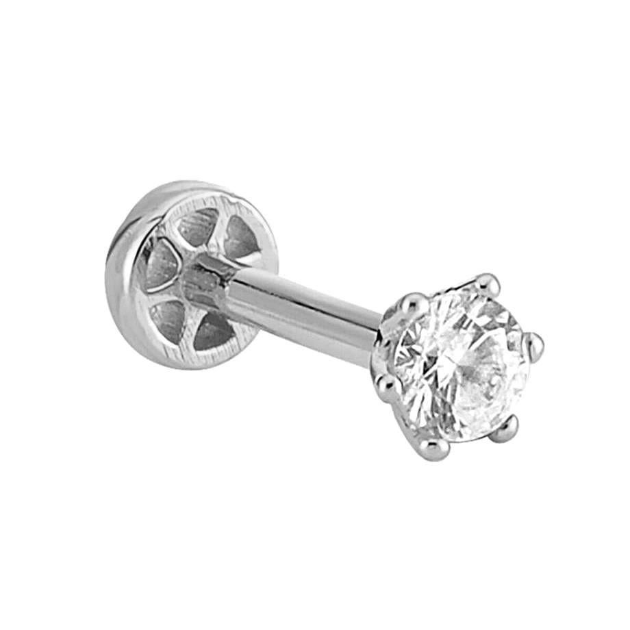 Solitaire Tragus Piercing Beyaz