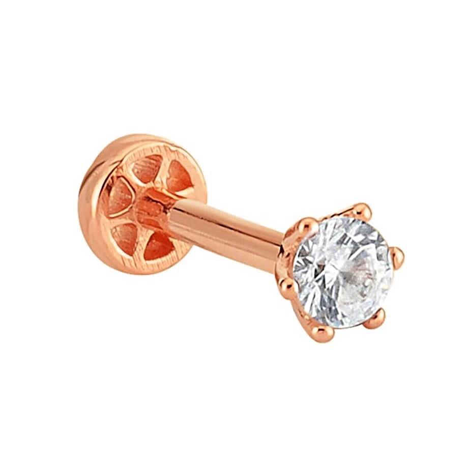Solitaire Tragus Piercing Rose