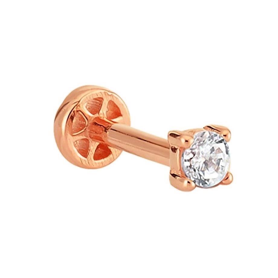 Solitaire Tragus Piercing 14 K Solid Gold
