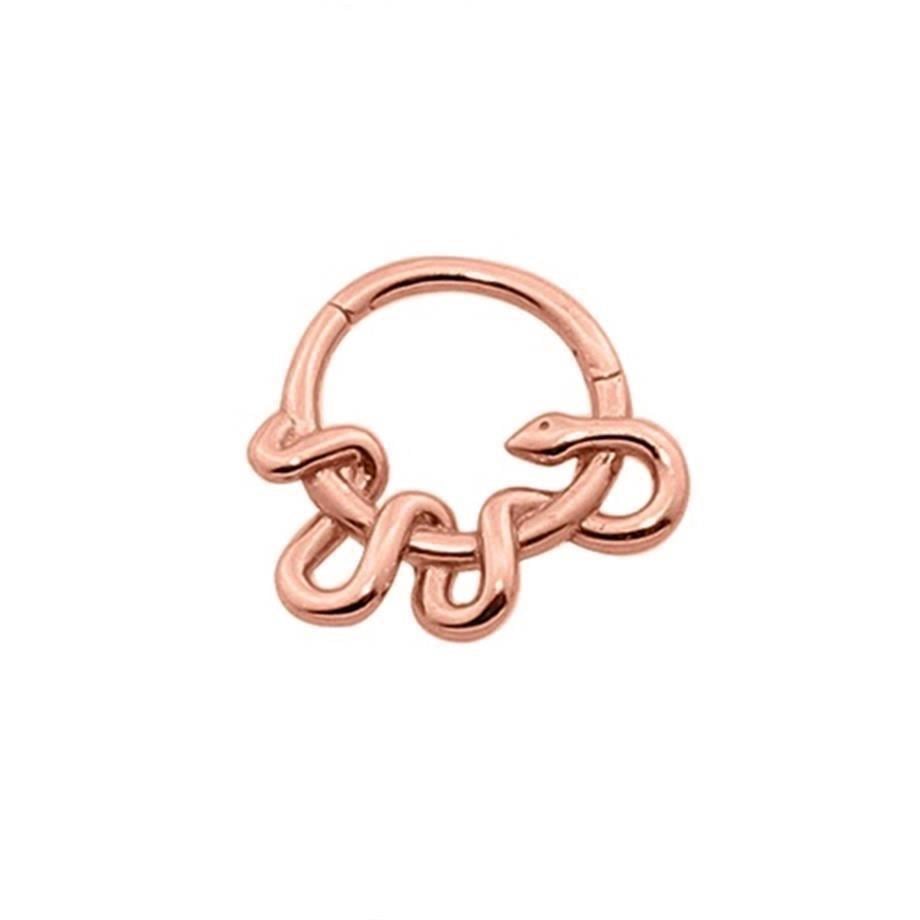Snake Hoop Piercing Rose 14 K Solid Gold