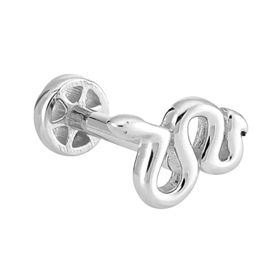 Snake Tragus Piercing White 14 K Solid Gold