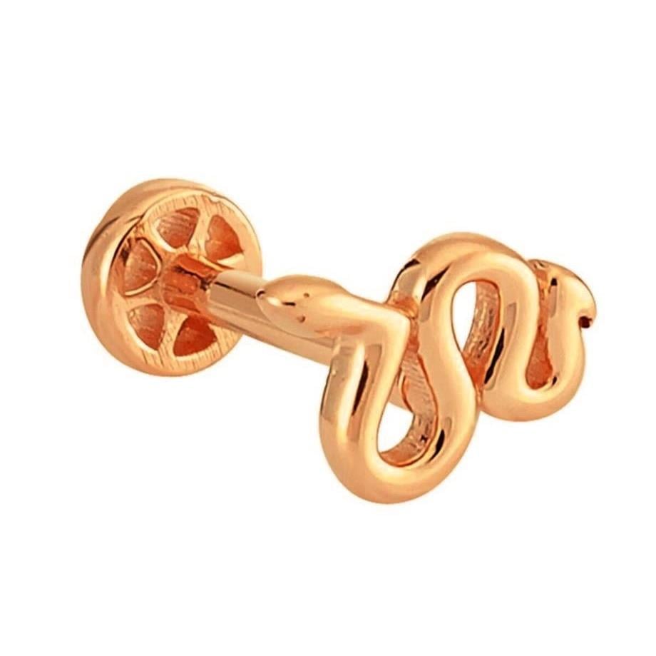 Snake Tragus Piercing Rose 14 K Solid Gold