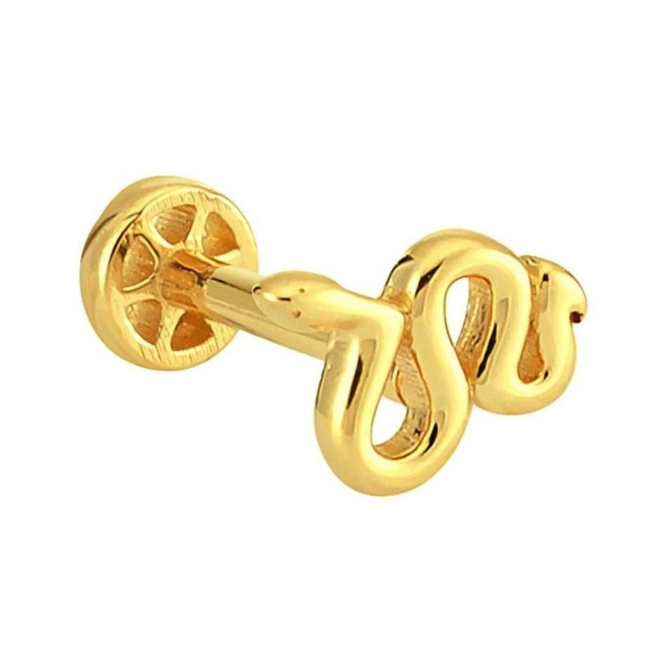 Snake Tragus Piercing Yellow 14 K Solid Gold