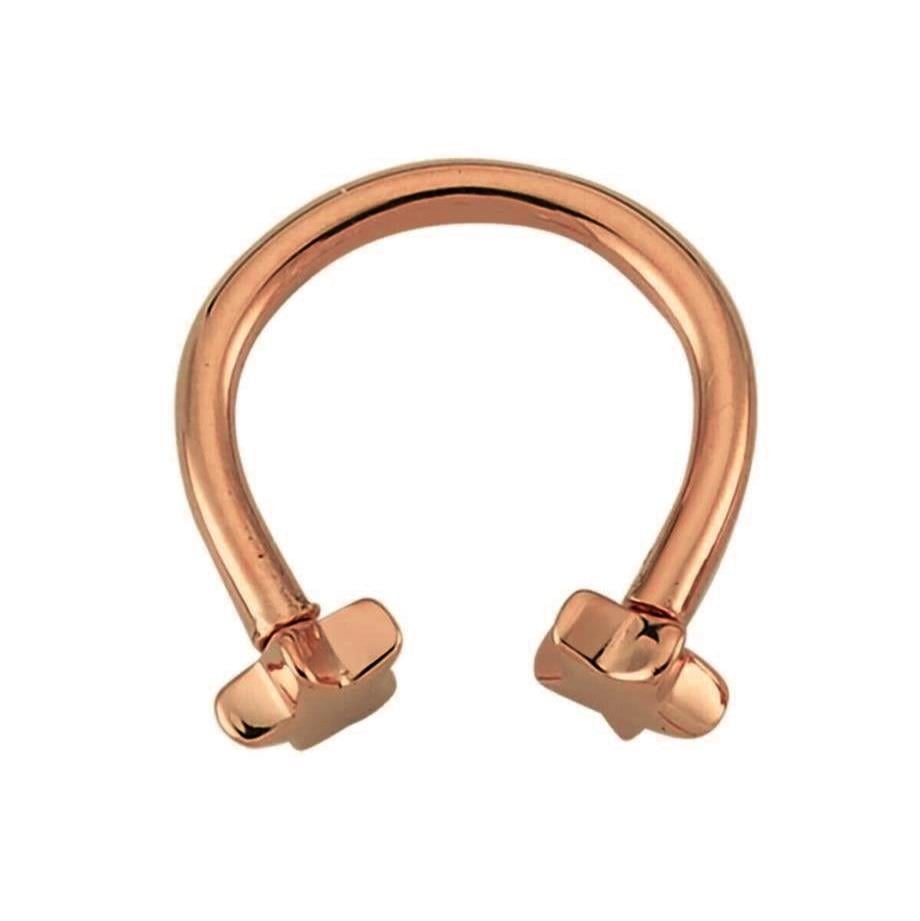 Star Hoop Piercing Rose 14 K Solid Gold