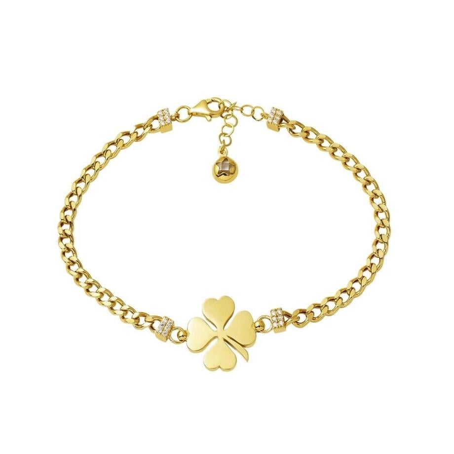 Yonca Taşlı Altın Bileklik