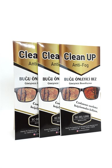 Clean Up Buğu Öneliyici Anti Fog 3'lü Gözlük Bezi