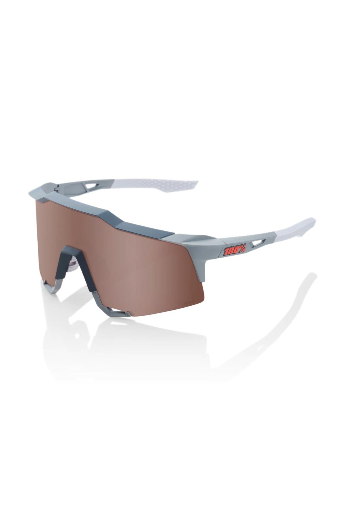 100% Speedcraft Soft Tact Stone Grey Hiper Crimson Silver Mirror Lens