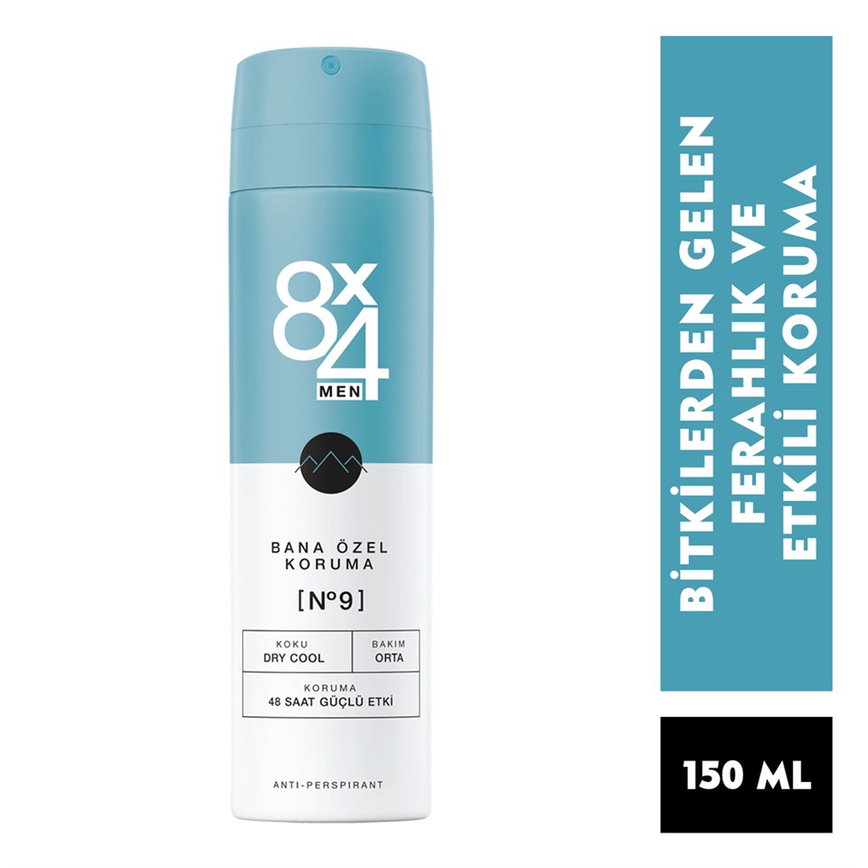 8X4 Sprey No.9 Dry Cool Erkek 150 Ml