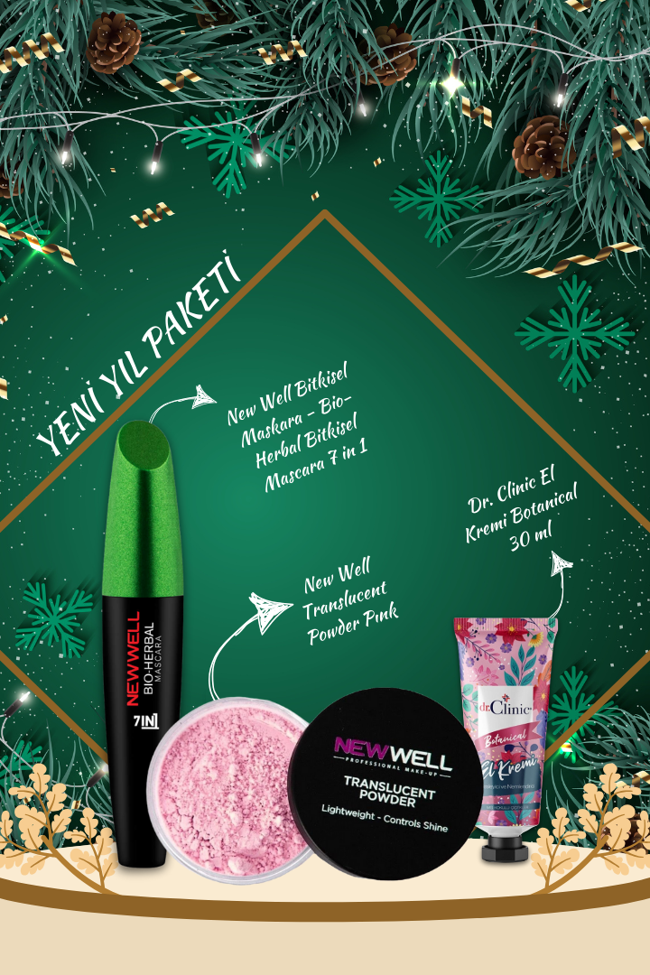 Bio-Herbal Bitkisel Mascara 7 in 1 & El Kremi Botanical 30 ml & Bio Kaş Ve Translucent Powder Pınk 