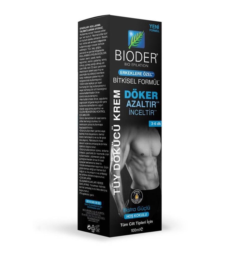 Bioder Erkekler İçin Tüy Dökücü Krem 100ml