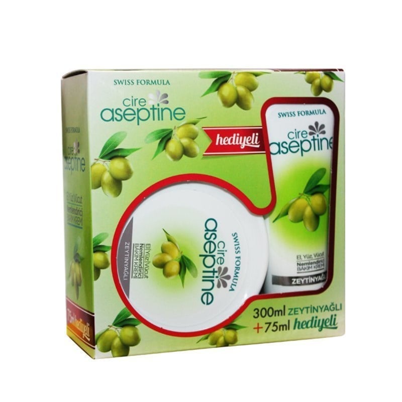 Cire Aseptine 300 ml Zeytinyağlı Nemlendirici Bakım Kremi + 75 ml HEDİYELİ
