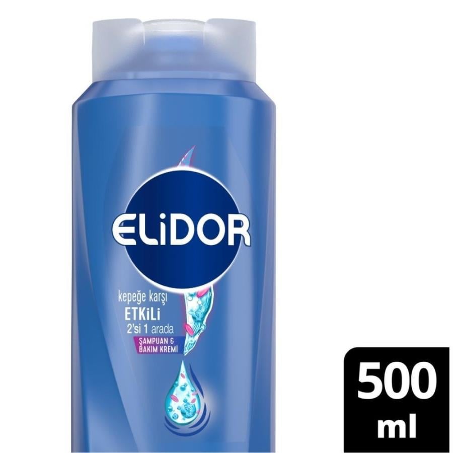 Elidor Superblend 2'si 1 Arada Şampuan ve Saç Bakım Kremi Kepeğe Karşı Etkili B3 Vitamini Çay Ağacı Yağı Aloe Vera 500 ml