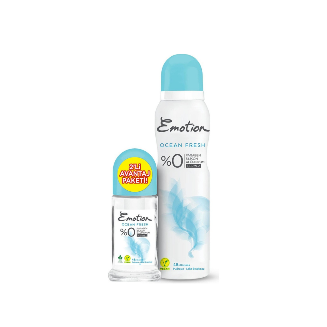Emotion Ocean Fresh Deodrant 150ml + Ocean Fresh Roll on 50ml