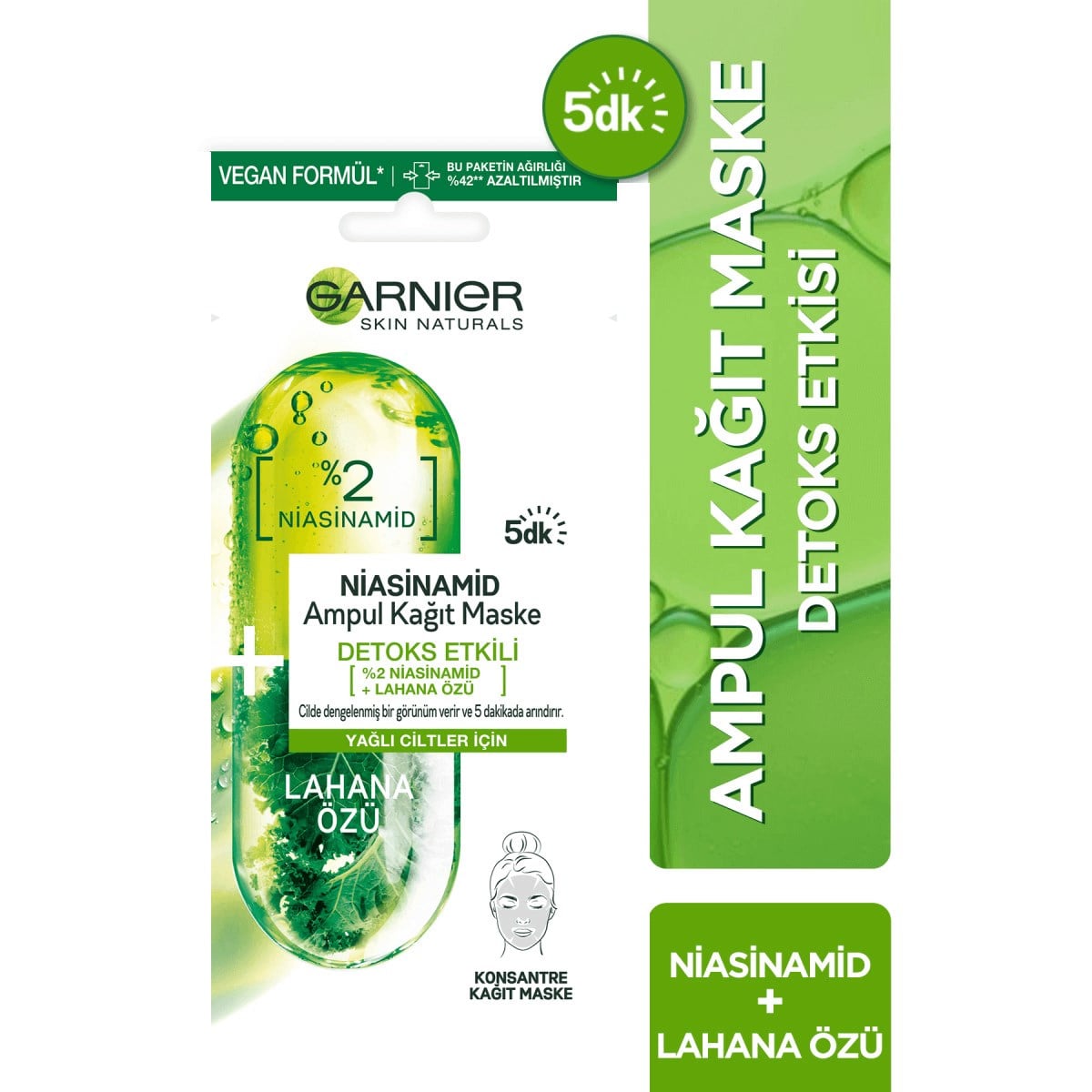 Garnier Ampul Kağıt Maske Niasinamid Detox Etkisi 1 Adet
