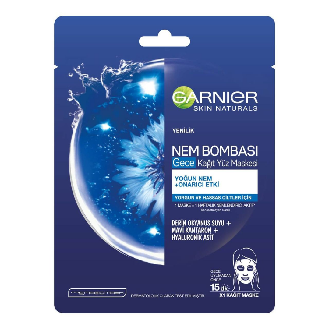 Garnier Nem Bombası Gece Kağıt Yüz Maskesi