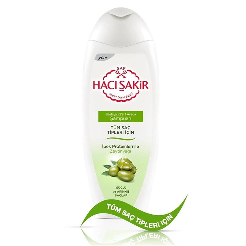 Hacı Şakir Tüm Saç Tipleri için Zeytinyağı Şampuan 500 Ml