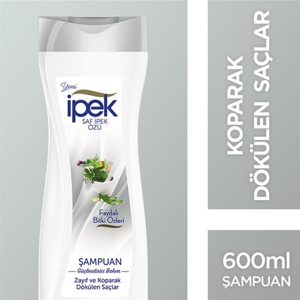 İİpek Faydalı Bitki Özleri Zayıf ve Koparak Dökülen Saçlar için Şampuan 600 ml