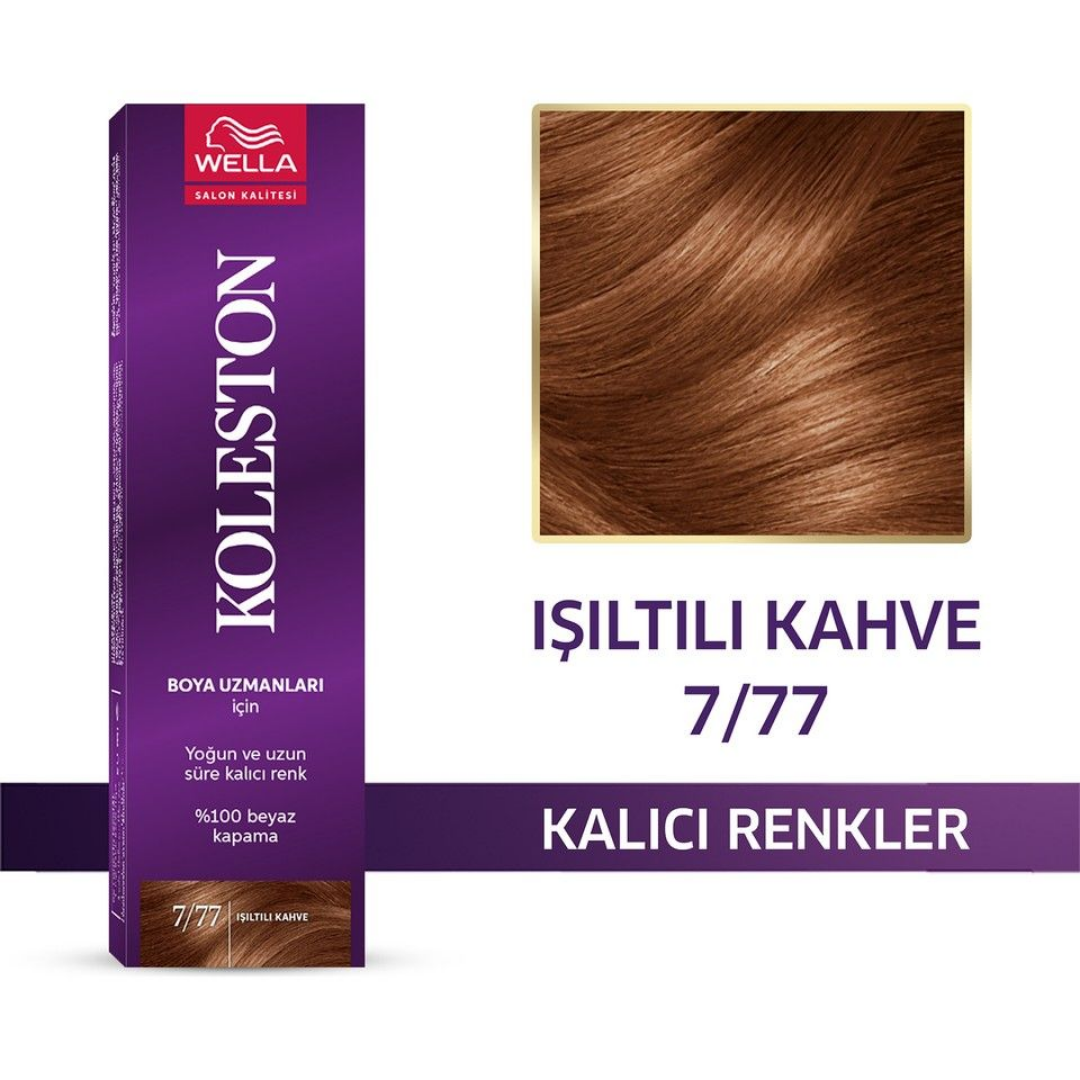 Koleston Tüp Saç Boyası Işıltılı Kahve 7/77